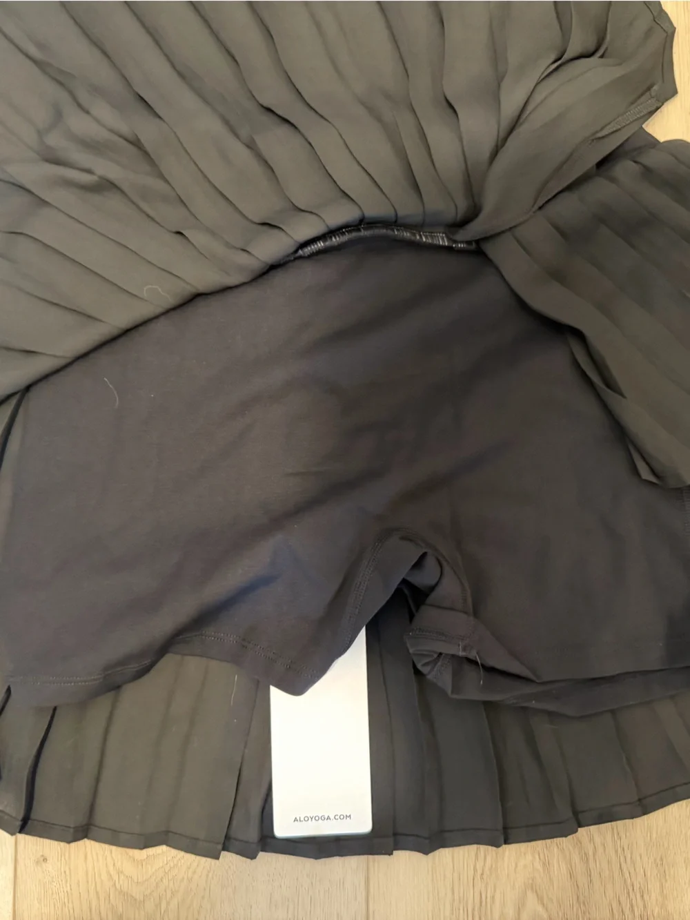 ALO Yoga Black Pleated Skirt